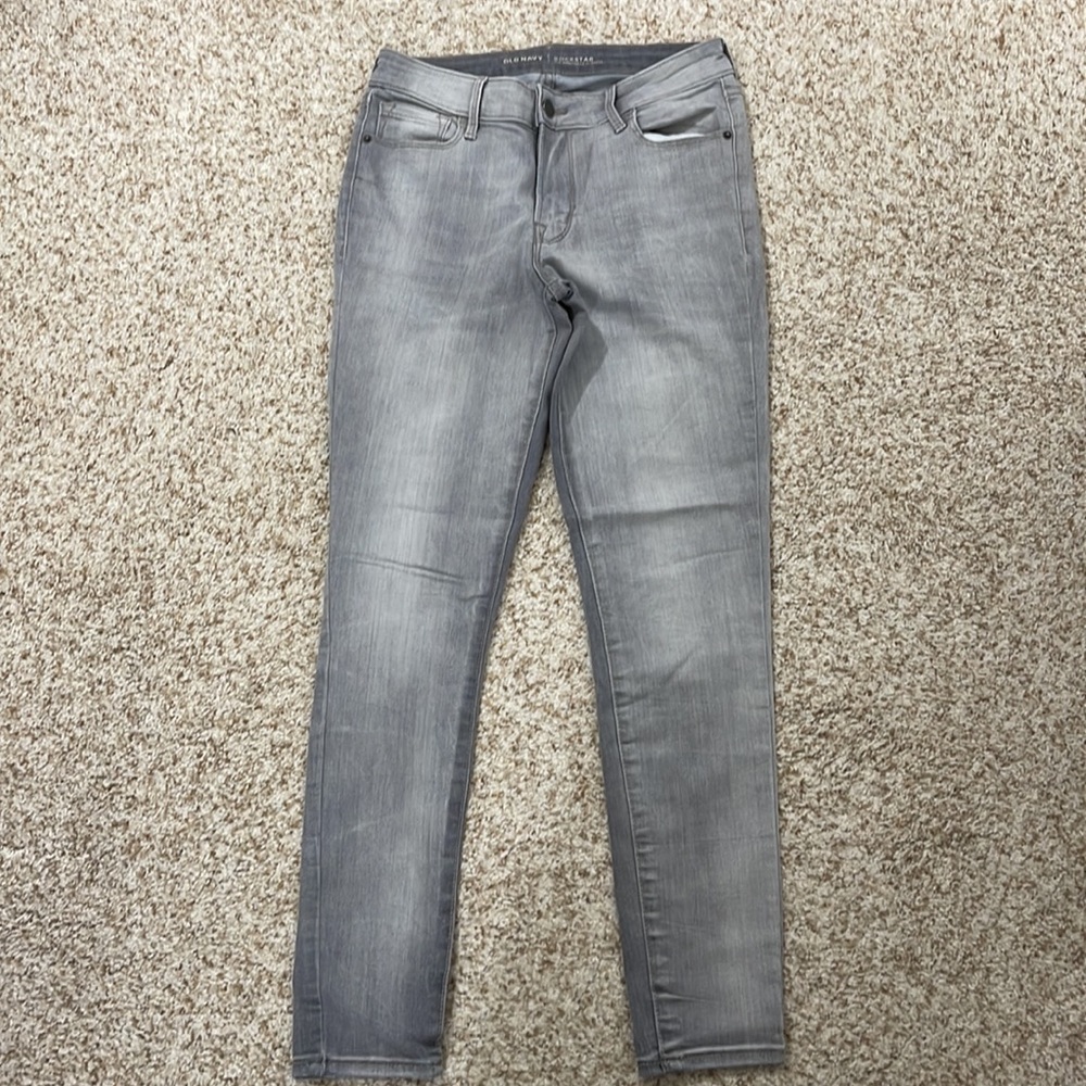 Old Navy Faded Gray Rockstar Jeans Size 6
